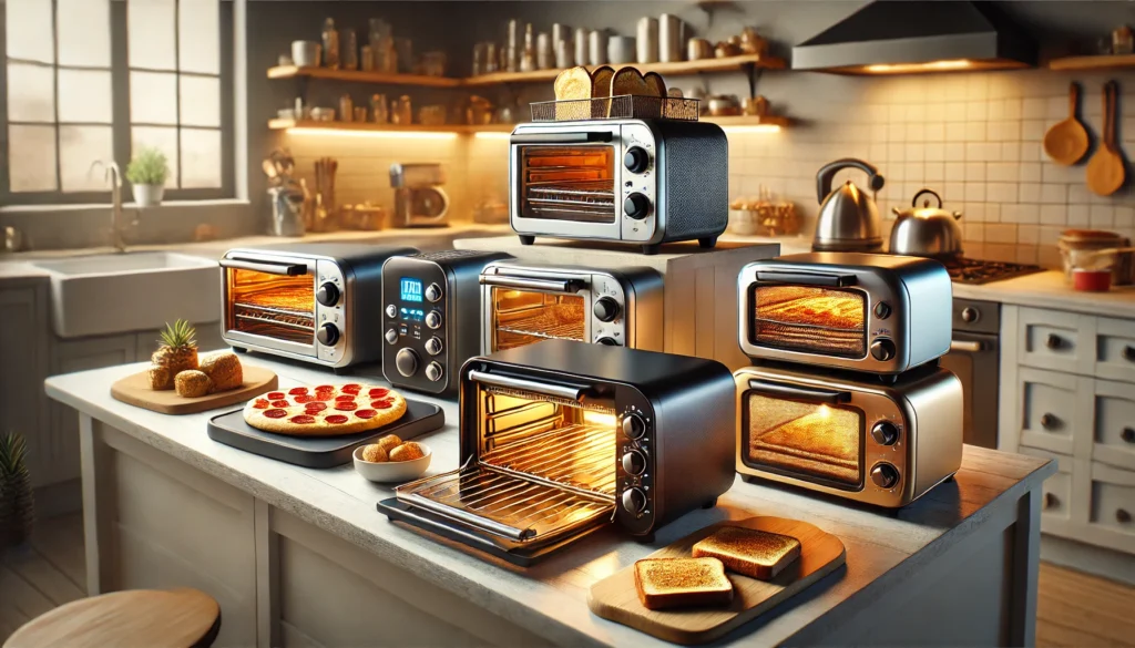 A kitchen featuring multiple ovens and pizza ovens, ideal for cooking and baking, showcasing the 10 Best Small Toaster Ovens.